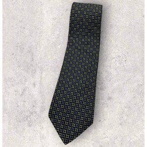 ROBERT TALBOTT Silk Tie USA Navy Purple Green Geometric W:3.7" EUC